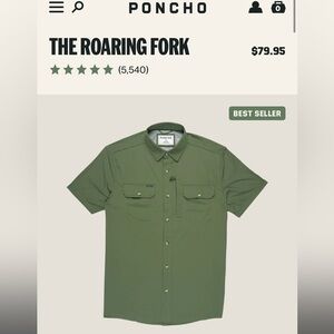Poncho Olive Button Down Shirt
